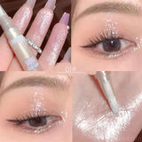 Yeknu  Waterproof Shiny Diamond Highlight Pen Eye Makeup Highlighter Long Lasting Pearl White Brighten Silkworm Shadow Liquid Highlight