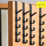 Yeknu  4pcs, 5 hooks storage rack, suitable for bathroom, bedroom and wardrobe storage, practical hooks