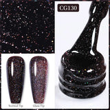 Yeknu  10ml Gold Glitter Gel Nail Polish Crystal Semi Permanent Soak Off UV Gel Varnish Nail Art Manicure Base Top Coat