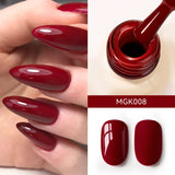 Yeknu  Cherry Red Gel Nail Polish 12ml Glossy Semi Permanent Soak Off UV LED Frosted Gel Nails Painting Varnish