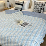 Yeknu 2025 new Mu yarn cotton summer quilt wrinkled yarn air conditioner quilt household skin-friendly thin quilt machine washable