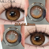 Yeknu  Brown Contact Lenses with Prescription 2pcs Colorful Korean Fashion Lenses Yearly Makeup Contact Lens Beauty Pupils
