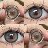 Yeknu  2PCS Color Contact Lenses (Pearl Series) Brown Natural Lenses Gray High Quality Eye Contacts 14.5mm Big Pupil Beauty Lense