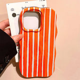 Yeknu  Fashion Glossy Double Color Stripes Case for iPhone 12 13 14 15 16 17 Pro Max 17 Air Color Collision Ultra Thin Shockproof Cover