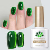 Yeknu  10ml Green Endless Summer Cat Magnetic Gel Nail Polish  Glass Bead Shadowstar Bamboo Soak Off UV Nail Art Varnish