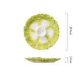 Yeknu  Dumpling plate with vinegar dish, home ceramic vegetable plate, butterfly breakfast partition plate, creative