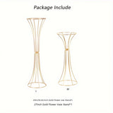 Yeknu  2 high gold vases, artificial flower racks for wedding parties, birthday events, family receptions, Christmas  Halloween decor