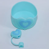 Yeknu  1PC Silicone Heart Straw Covers Reusable Star Straw Toppers Drinking Caps Straws Stopper for Stanley 10mm Tumbler Accessories