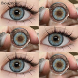 Yeknu  Cleopatra Series Color Contact Lenses Brown Lens Blue Eyes Natural Colored Pupils Contact Makeup Beauty Eye Cosmetic
