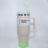 Yeknu  1PC Silicone Heart Straw Covers Reusable Star Straw Toppers Drinking Caps Straws Stopper for Stanley 10mm Tumbler Accessories