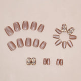 Yeknu  24 Square Short Fake Nails +1 Nail File +1 Piece of Jelly Glue