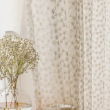 Yeknu  High-grade Embroidered Window Screen White Screen Curtains For Living Room French Window Balcony And Bay Window