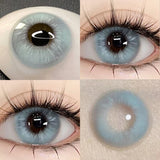 Yeknu  2pcs Brown Colored Contact Lenses for Eyes Purple Beauty Halloween Makeup Lens Big Eye Lens Natural Look Gray Blue Lens