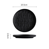 Yeknu  Creative Light Luxury Nordic Black/White Stone Texture Ceramic Tableware Restaurant Home Hotel Supplies Shallow Dinner Plate 1Pc