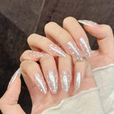 Yeknu  10pcs Handmade Press on Nails Retro Brown Almond Dot Print Design False Nails For Girl Wearable Sweet Cool Glossy Fake Nail Tips
