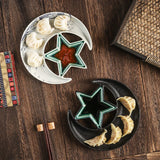 Yeknu  1PC Japanese Tableware Dumpling Plate with Vinegar Plate Creative Breakfast Ceramics Commercial Tableware Creative Household