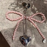 Yeknu Love Laser Pink Bow PC Case For iPhone 13 14 12 16 15 Pro Max 11 12 14 Plus XS Max XR X 7 8 Plus SE Phone Cover