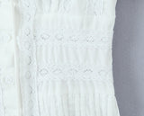 Yeknu  Lace Stitching Pleated Shirt Summer Short Sleeve Square Collar Elegant White Tops For Women Blouses Shirts