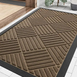 Yeknu  Olanly Front Door Mat Outside Entrance Heavy Duty Sturdy Natural Rubber Doormat Non-Slip Low Profile Floor Mat For Entryway