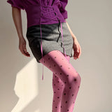 Yeknu  Y2K Polka Dot Stockings Women Tights With Polka Dot Print Summer 30D Ultra-thin Translucent Spicy Girl Sheer Pantyhose