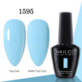Yeknu  15ml Gel Nail Polish LED Semi-permanent Summer Varnish UV Vernis Blue Color Enamels For Nails Gellak Top Coat Base Polish