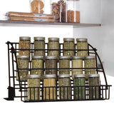 Yeknu  Kitchen Pull Down Cabinet 3 Tier Spice Rack Organizer Metal Storage Shelf Stand