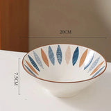 Yeknu  Nordic Ceramic Fruit Salad Dinner Plate, Dessert Soup Noodle Rice Bowl, Creative Home Restaurant Kitchen Supplies Tableware, 1Pc