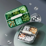 Yeknu  4/6 compartment sealed medicine box, plastic moisture-proof medicine box, split portable travel medicine storage box