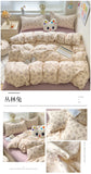 Yeknu 2025 new class A knitted cotton four-piece set, small fresh quilt cover, bed sheet floral dormitory three-piece set