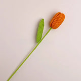 Yeknu  Tulip Artificial Flowers Handmade Crocheted Bouquet Eternal Flowers Birthday Gift for Girlfriend Living Room Decor Faux Fur F...