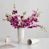 Yeknu  Nordic Style Wide Mouth Ceramic Flower Vase White Dry Flower  Flower Decoration Living Room Entrance Study Table Decoration