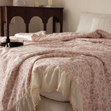 Yeknu  Korean 100% Cotton Summer Quilt 2025 Cool Feeling Quilt Bare Sleeping Skin-Friendly For Women Romantic Bedroom Decor Queen Size