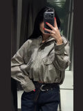 Yeknu  Casual Plaid Women's Short Coat Long Sleeve Stand Collar Pocket Female Coats Autumn Winter Fit Zipper Lady Jackets New