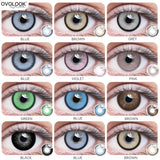 Yeknu  2pcs pupils halloween Blue Green contact lenses for Eyes Natural Colored contact lenses Prescription myopia Brown Lens