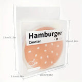 Yeknu  8pcs/set Burger Shape Coaster Creative Cup Pad Silicone Insulation Mat Mug Holder Kitchen Dining Bar Table Decorations Kids Gift