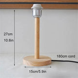 Yeknu  1PC Solid Wooden Base Holder with Cord on off switch Table Lamp for Home Lighting Table Lamp Plug In Lamp Bedside Holder