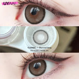 Yeknu  2PCS Color Contact Lenses (Pearl Series) Brown Natural Lenses Gray High Quality Eye Contacts 14.5mm Big Pupil Beauty Lense