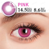 Yeknu  1 Pair Cosmetic Color Lens Korea Cosplay Big Eyes Contact Lens Diameter Large Pink Lens