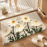 Yeknu  Thiened Anti-Slip Batoom Mat Kitchen Door Entrance Rug Water Absorbent Suower Design Home Decorative Floor Mat