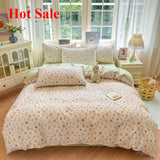 Yeknu  Floral Printed Duvet Cover 1Piece- 100% Cotton Luxury Bedding, Pre-Washed for Softness, for Bedroom Decor - Zipper Closure