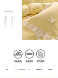 Yeknu Korean Princess Style Bedding Sets Ins Lace Bowknot Duvet Cover Fitted Sheet For Girl Woman Home Bedroom Kawaii Bed Linens