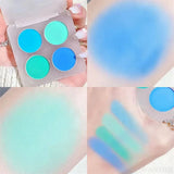 Yeknu  4-Color Eyeshadow Palette Cut Off Eye Makeup Purple Green Eye Shadow Glitter Pearly Colorful Eyeshadow Korean Eye Makeup Palette