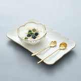 Yeknu  Ice powder bowl creative Japanese bird's nest dessert sugar water white fungus soup tray Phnom Penh cherry blossom glass bowl1Pc