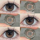 Yeknu  1 pair New Purple Halloween Colored Contact Lenses Beauty Myopia Lens for Eyes Fashion Big Eye Lenses Natural Blue Lenes