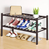 Yeknu  Olanly Durable Bamboo Shoe Organizer For Closet Sturdy Easy Assembly Shoe Rack Stackable Free Standing Wooden Shoe Storage Shelf