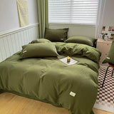 Yeknu Simple Waffle Jacquard 100% Cotton Bedding Set Soft Comfortable Queen Duvet Cover Set with Sheets Quilt Cover and Pillowcases