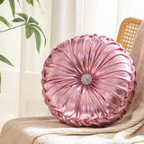 Yeknu  35cm Round Metallic Style Sofa Pillow Bay Window Futon Seat Cushion Pumpkin Seat Cushion for Couch Floor Throw Pillow