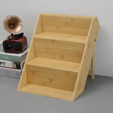 Yeknu  Wooden multi-layer seasoning kitchen rack - wooden tiered bottle and jar storage display stand for spices on the tabletop