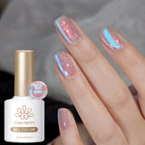 Yeknu  10ml  Aurora Blue Tears Cat Magnetic Eye Gel Polish Arctic Blue Crystal Varnish Shine Glitter Nail Art Manicure