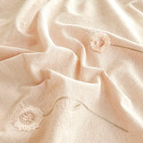 Yeknu  Chic Flowers Embroidery Ruffles Luxury Bedding Set 100% Cotton Duvet Cover Flat/Fitted Bed Sheet Pillowcases 4Pcs